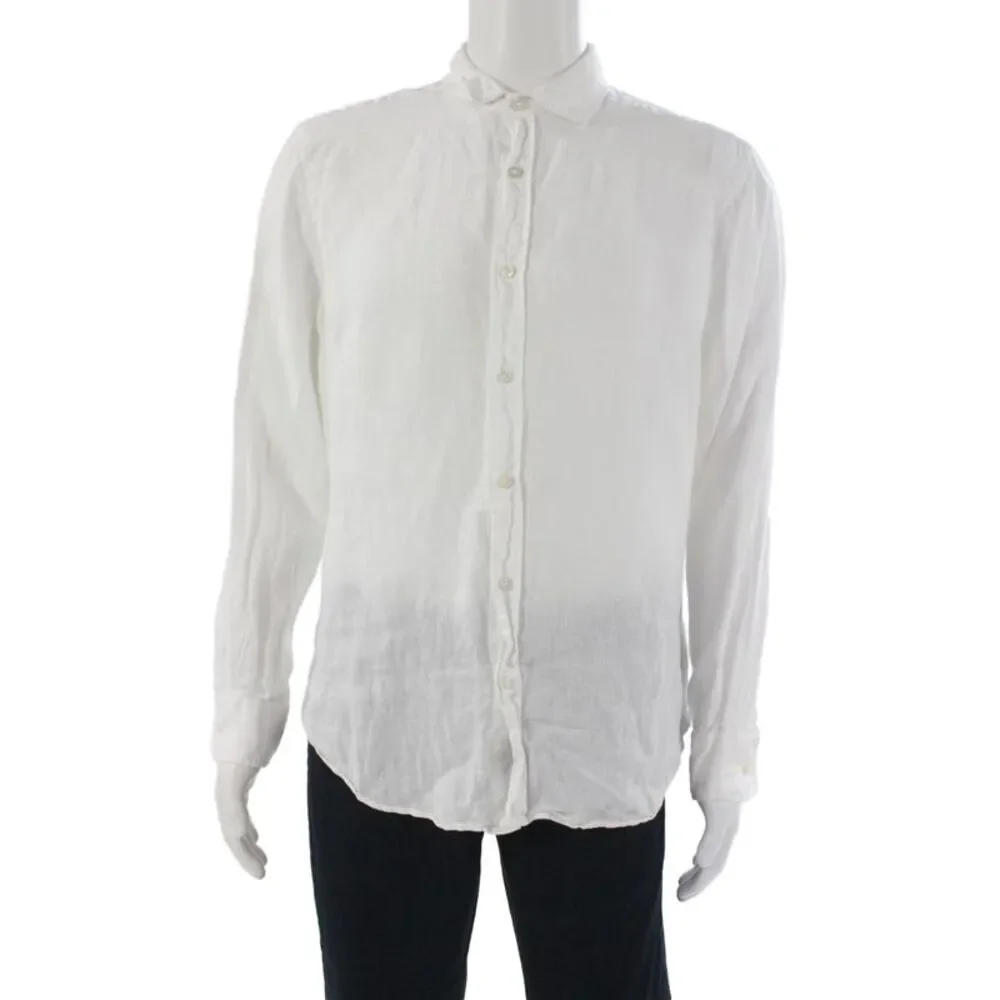 Charles Tyrwhitt Mens Collared Button Down Long Sleeve White Size Medium